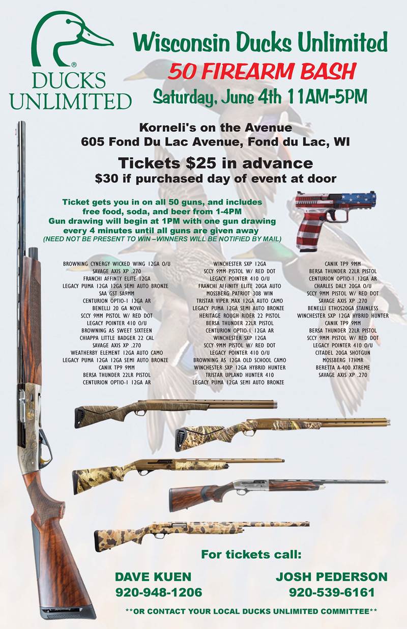 Wisconsin Ducks Unlimited Gun Bash Sat, Jun 4, 2022